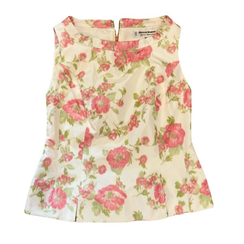 Style Paris by Susan Sutherland 100% Silk Floral Top